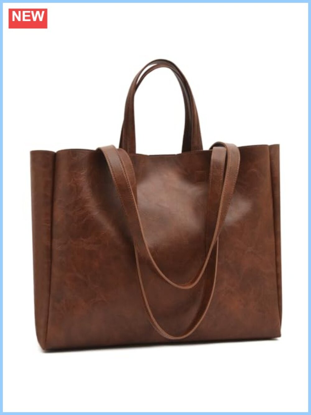 Large Faux Leather Tote Bag Oversize Shoulder Purse Work Handbag